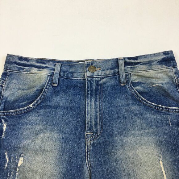 WILDFOX Logo Hardware Bijoux Boyfriend Short Fallen Wash Distressed Denim Shorts - Picture 5 of 10